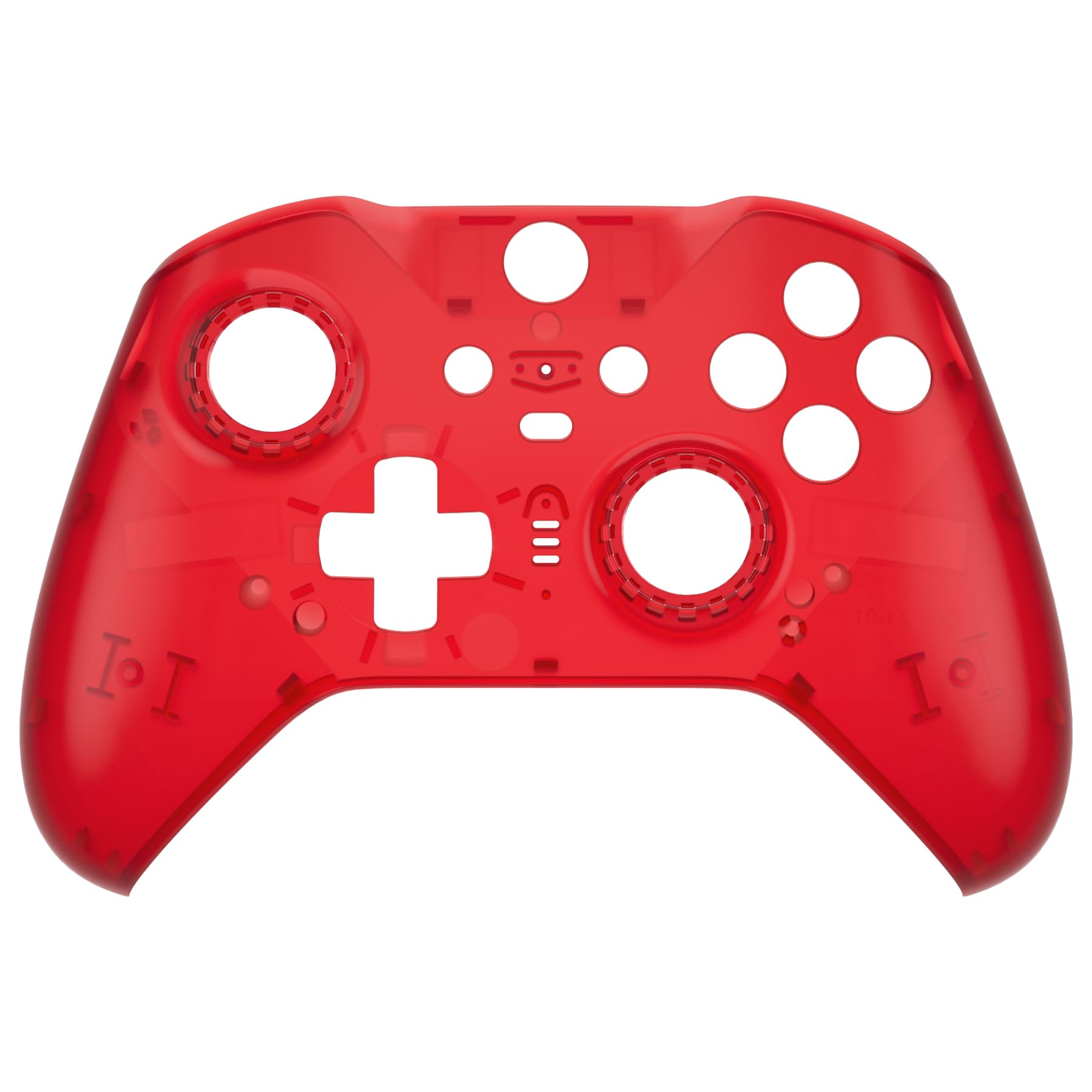 eXtremeRate Clear Red Replacement Faceplate Cover for Xbox One Elite Controller Series 2 (Model 1797), Custom DIY Front Housing Shell Case & Accent Rings for Xbox Elite Series 2 Core Controller - 4