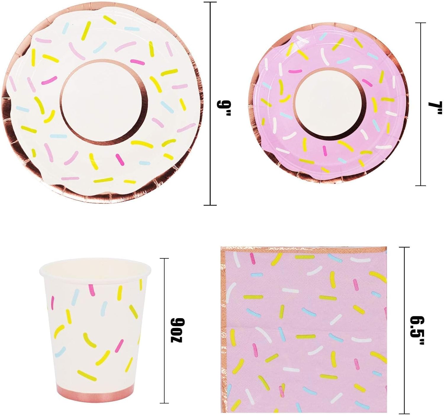 175Pcs Donut Plates and Napkins Party Supplies Two Sweet Birthday Decorations, Donut Party Supplies for Wedding Baby Shower Parties, Donut Party Plates Serves 25