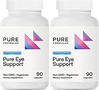 Vista 1 de PureFormulas Pure Eye Support Suplemento de luteína y zeaxantina - 90 cápsulas vegetarianas, paquete de 2