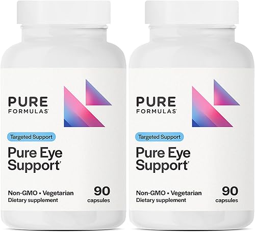 PureFormulas Pure Eye Support  Suplemento de luteína y zeaxantina - 90 cápsulas vegetarianas, paquete de 2