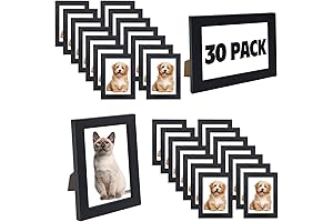 4x6 Picture Frame Bulk: Pack of 30 Black Wood Photo Frames