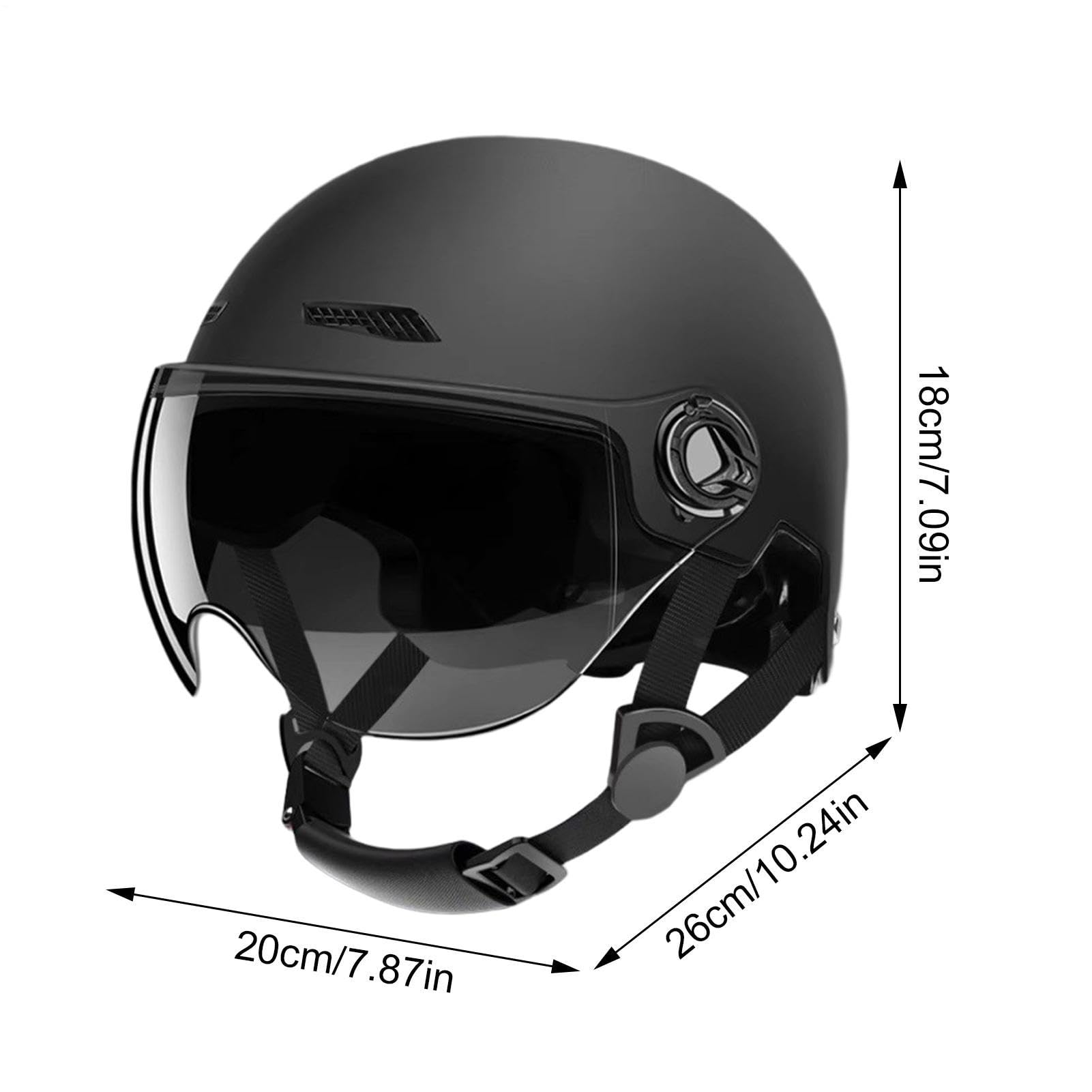 Casco da Moto per Uomini | Protezione Per La Mezza Faccia Con Visiera Per Il Sole | Elmetti di Sicurezza con Visiera Aperta - Di Sgancio Rapido Per Donne Uomini Adulti Famiglia Amici E Colleghi