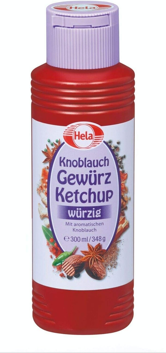 2X 300ml New Hela German SAUCES Curry Ketchup BBQ Currywurst Garlic Burger HOT (Garlic Ketchup