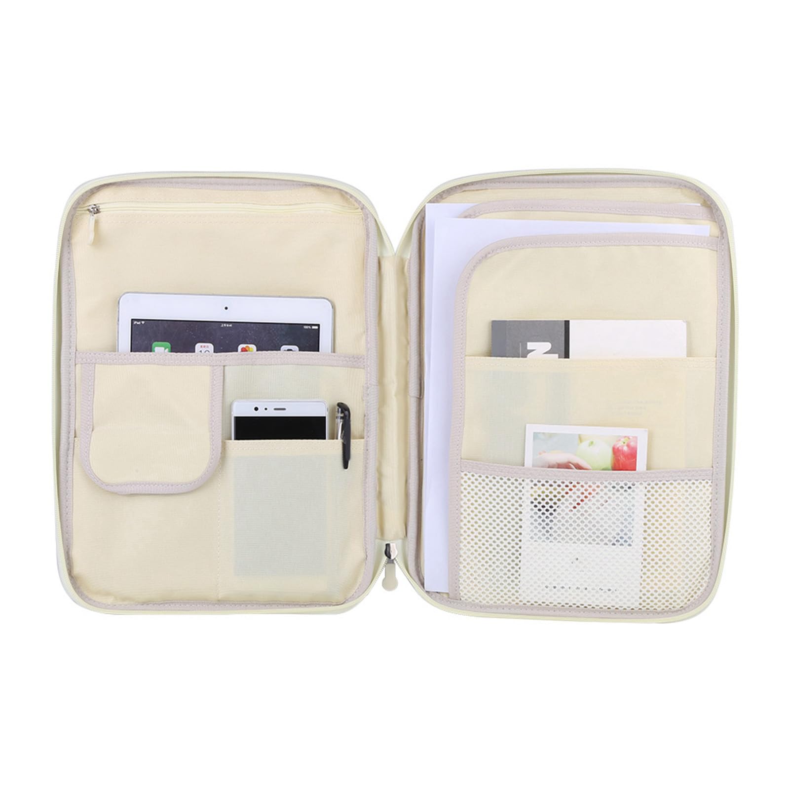 Document Organizer, A4 Document Bag Document Sorter File Folder Document Case Receipt Organizer Notebook Zippered Case (Violet)