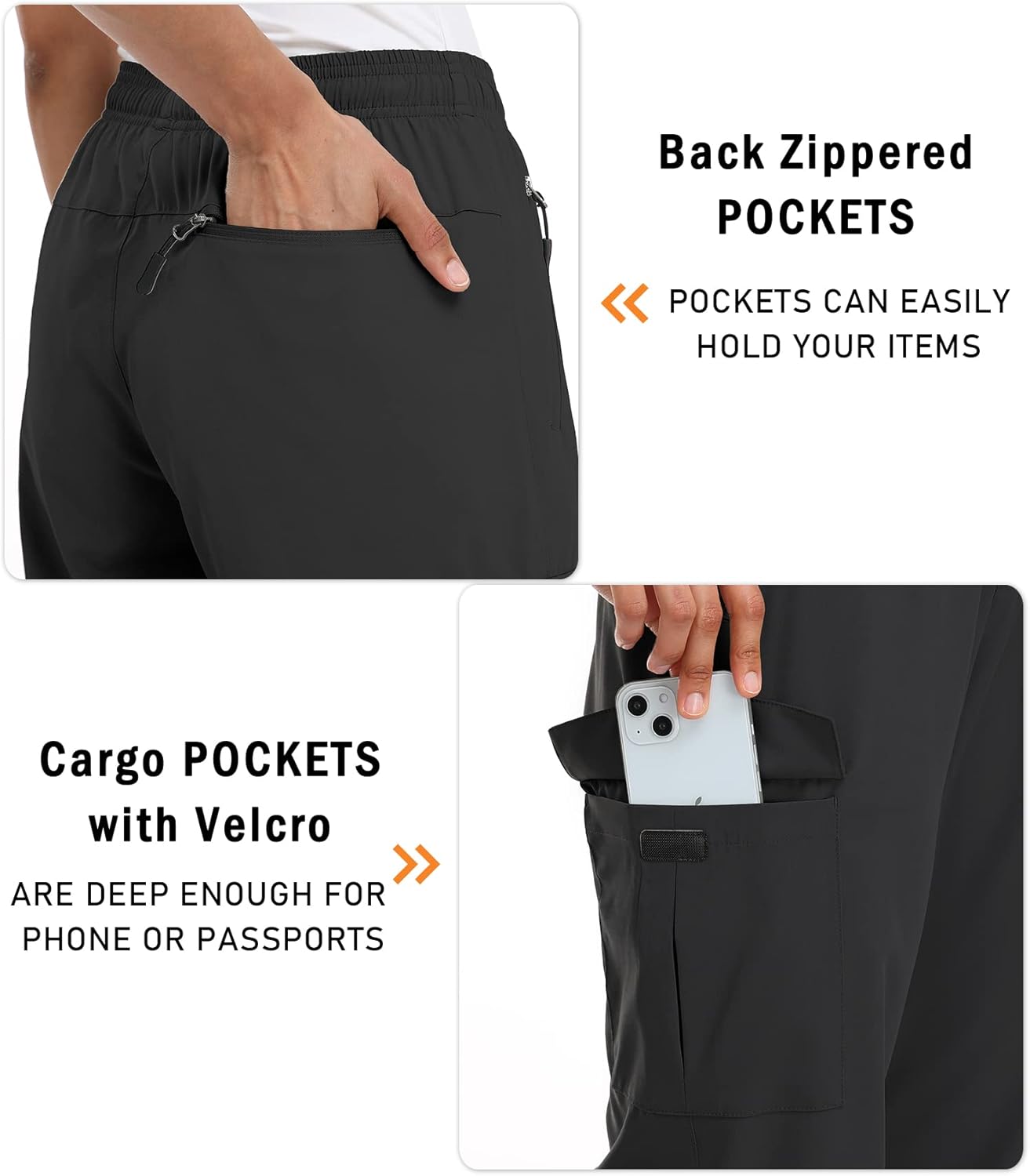 Women's Hiking Capris Pants Dri Fit UPF50+ Outdoor Camping Travel Capri Elastic Waist Drawcord Active Joggers Capris - Image 4