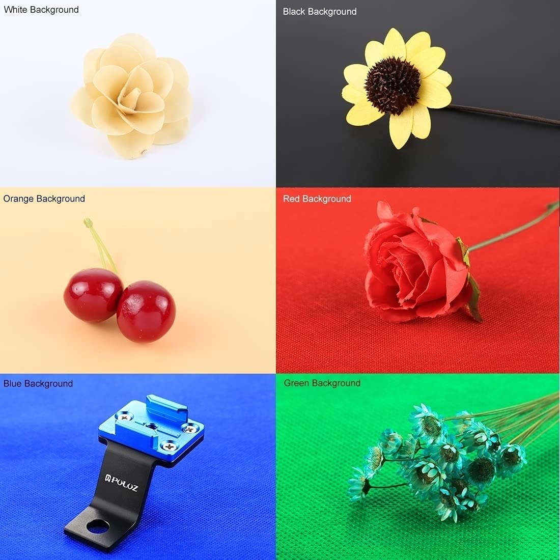 PULUZ 16 Pouces/40 cm Boîte à Lumière Portable Photo Studio Pliable avec 6 Couleurs de Fond 2 Lumières LED