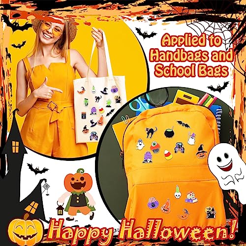 Giegxin 40 Pcs Halloween Enamel Pins Bulk Cute Vampire Skull Ghost Skeleton Pumpkin Witch Bats Candy Brooches Goth Lapel Pins for Backpacks Clothes Bags Accessories Gifts3