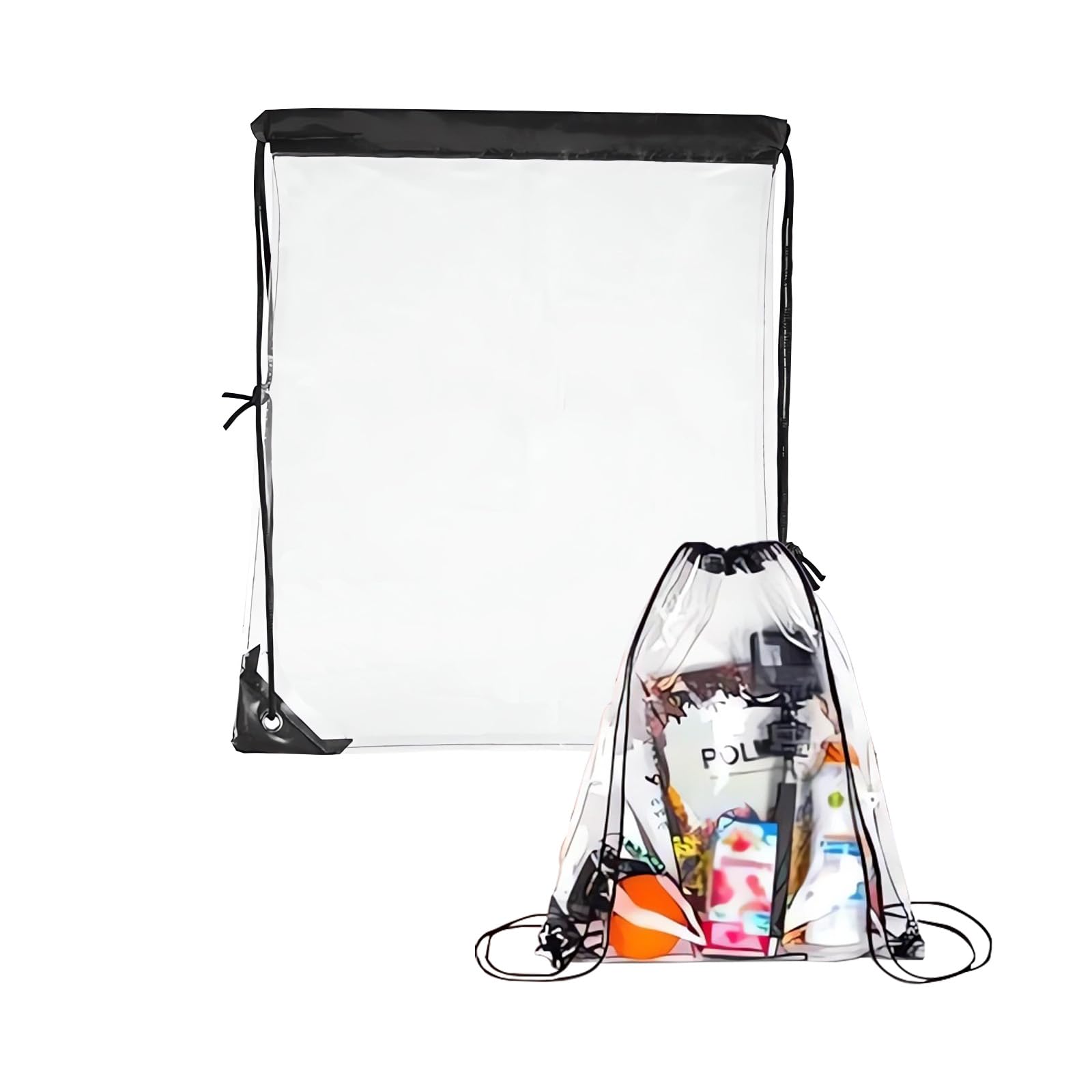 Zaino trasparente, Borsa trasparente, Sacca impermeabile, Sacca sportiva, Borsa plastica impermeabile, per Festival, Concerti, Sport, Palestra, Scarpe, Shopping