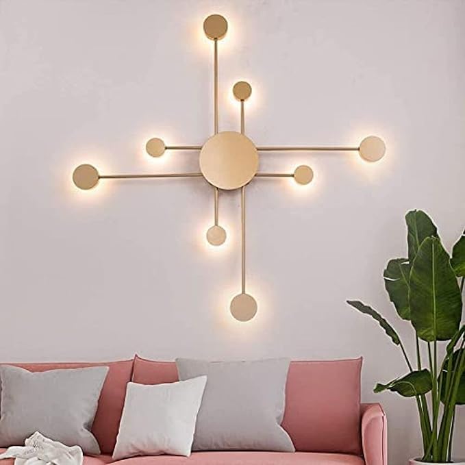 Bor LED Woonkamer Verlichting Plafondlamp, Creatieve Moderne Stijl Ijzeren Kroonluchter Lamphouder Voor Slaapkamer Eetkamer Woonkamer Lamp Kinderkamer Plafondverlichting,Goud,16 Koppen,YUYANAIAI photo 3