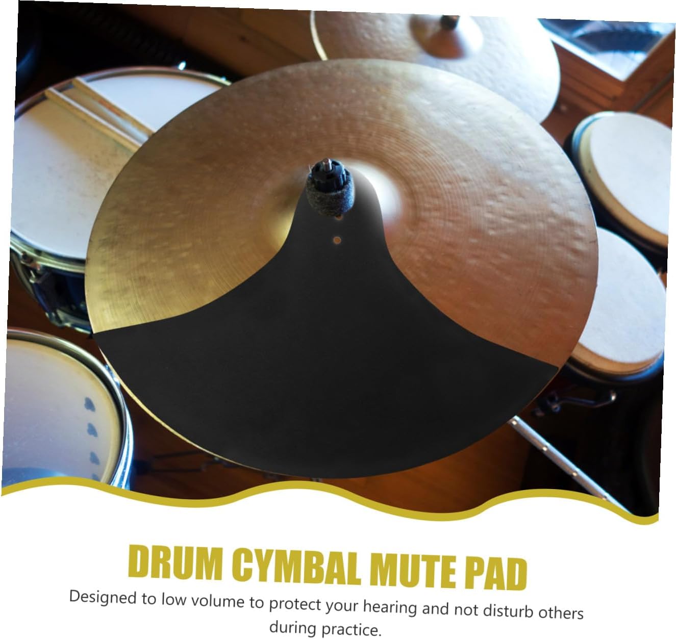 Toddmomy 2Pcs Drum Cymbal Mute Pads Durable Instrument Muffler for Quiet Practice Flexible Design for Beginners for Volume Control and Noise Reduction