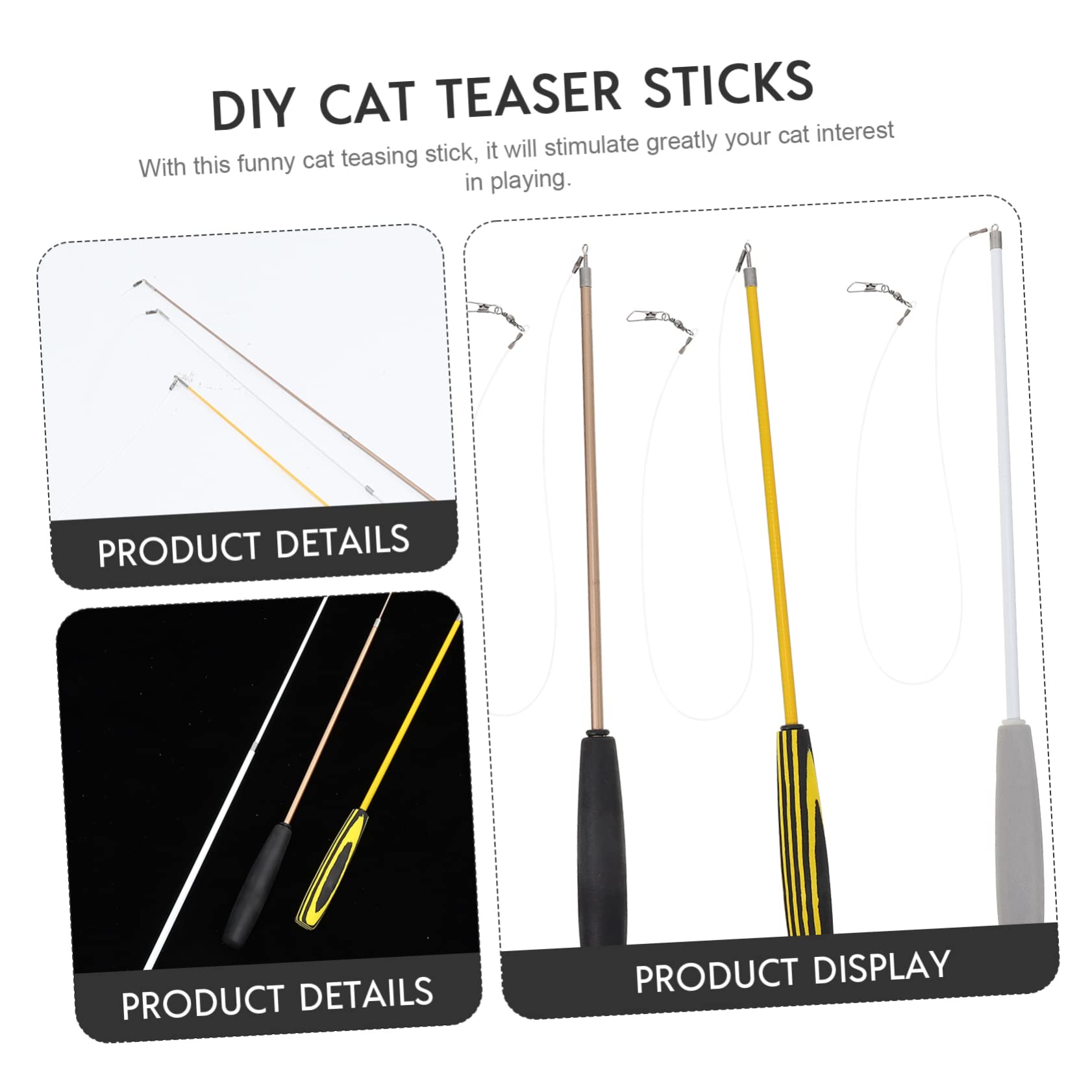 9stücke Teiliges Katzenangel-spielzeugset Interaktive Katzensticks Für Kätzchen Leicht Und Tragbar Fördert Das Spielen Aktivität Ihres Haustiers Farben Variabel
