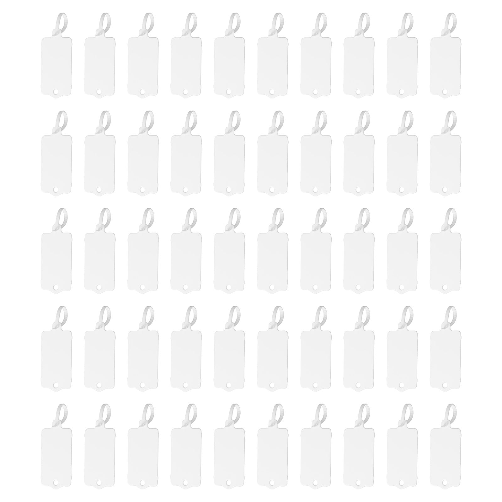 PATIKIL Étiquettes en Plastique Réutilisables, 100Pcs Étiquettes d'Expédition Étanches pour l'Étiquetage Marqueurs Inscriptibles Attaches Étiquettes de Stockage Blanc