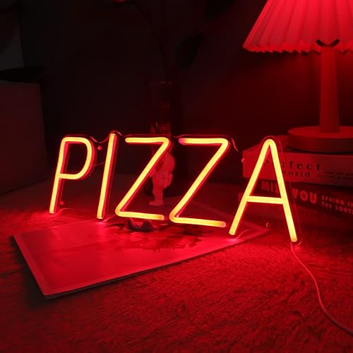 Miniatura 4 de Planzo PIZZA - Letrero de neón para restaurante, cafetería, bar, pub, tienda comercial, ventana de publicidad, letrero LED de pizza, cocina,