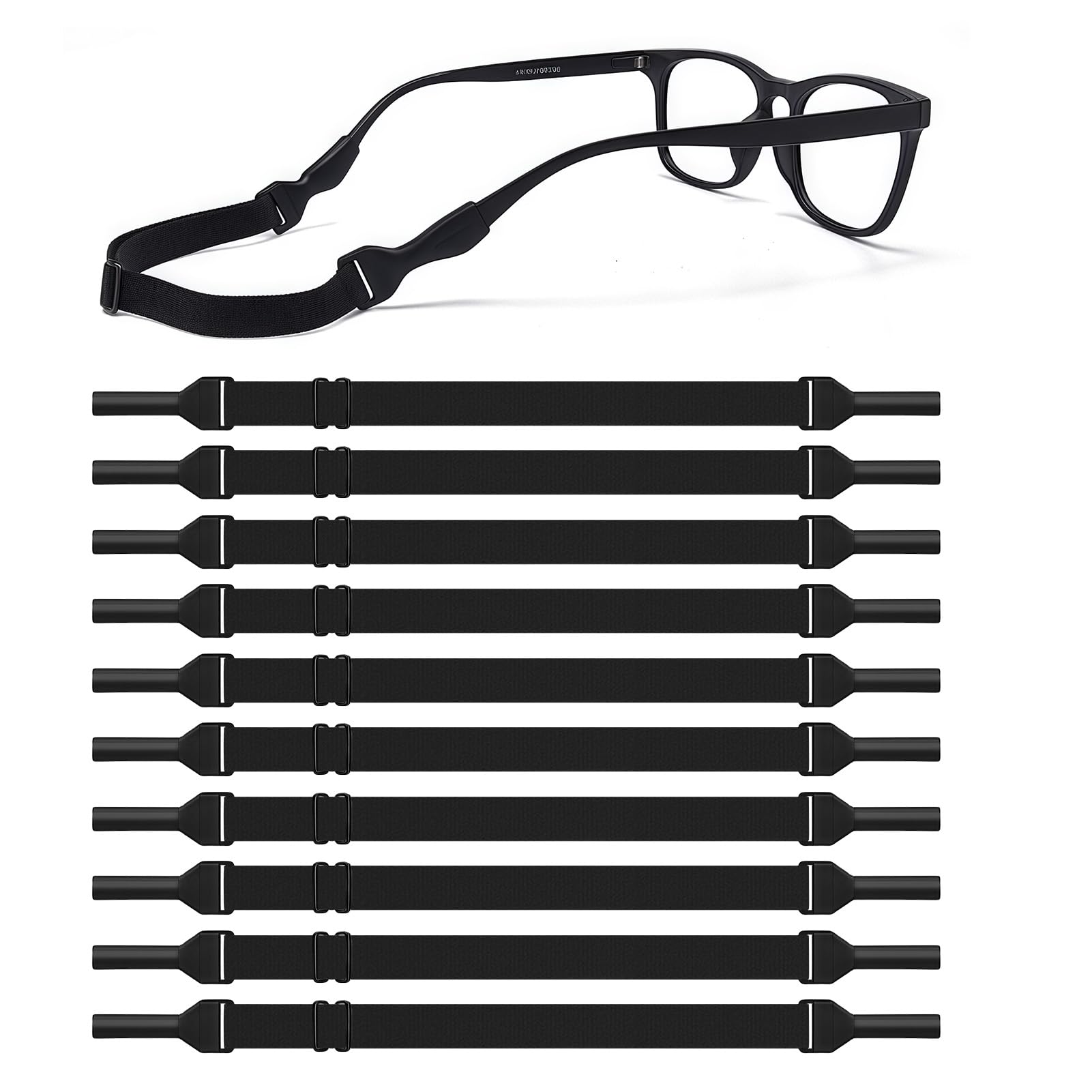 10 Pack Adjustable Glasses Straps, Non-Slip Sunglasses Strap for Men & Women Sports Glasses Lanyard Cord for Running, Fishing, Outdoor Activities Fit Prescription/Sunglasses/Reading Glasses