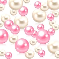 Vista 17 de Relleno de Jarrón Negro 150 Piezas de Perla para Centros de Mesa Cuentas de 8/14/20 mm Sin Agujero, Falsas Perlas para Decoración de Mesa