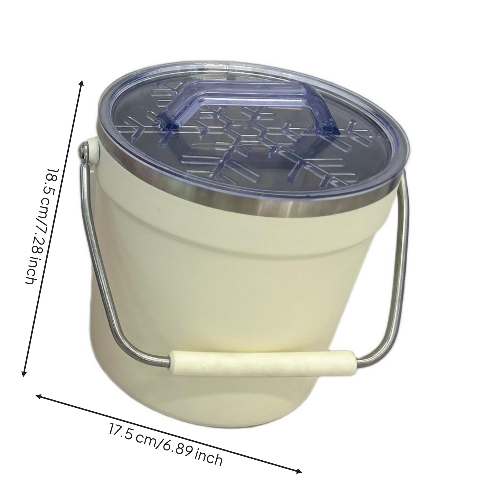 Cubitera con Tapa Seguro Cubeta Térmico, Cubo Hielo con Asa, Hielera, para Bar, Reuniones, 2L
