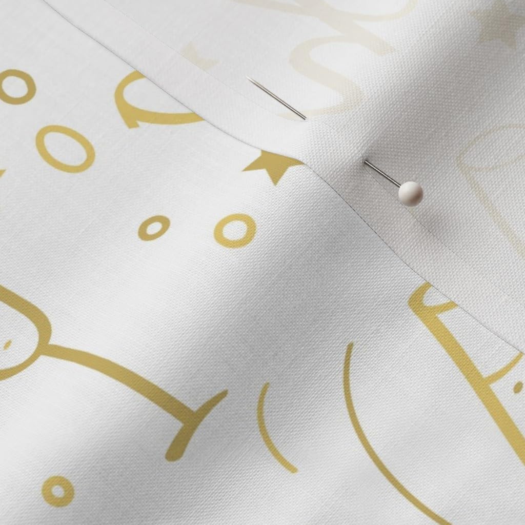 Spoonflower Fabric - Champagne Christmas Year Star Gold Holiday Party Celebration Printed on Petal Signature Cotton Fabric by The Yard - Sewing Quilting Apparel Crafts Decor
