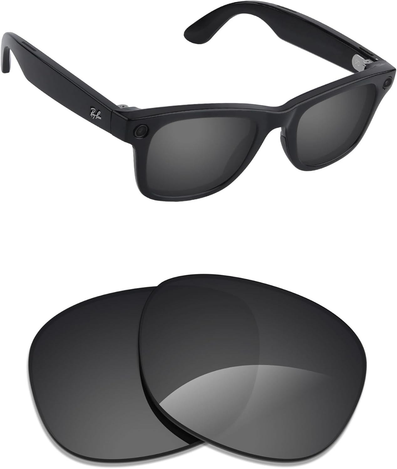 Alphax Transition Replacement Lenses for Ray-Ban Meta Wayfarer RW4006 / RW4012 50mm (Gen 2) Sunglasses | Precision Cutting