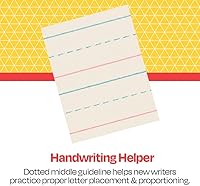 Vista 6 de School Smart Red & Blue Newsprint Paper, 3/4 Inch Ruled, 11 x 8-1/2 Inches, 500 Sheets, White