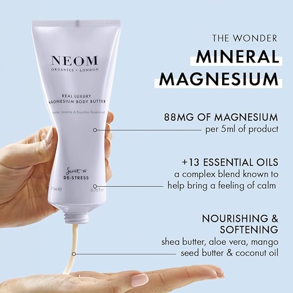 NEOM Real Luxury Magnesium Body Butter, 200ml I Lavender, jasmine and sandalwood blended along with 19 other essential oils I Nourish and Soften Skin - 2