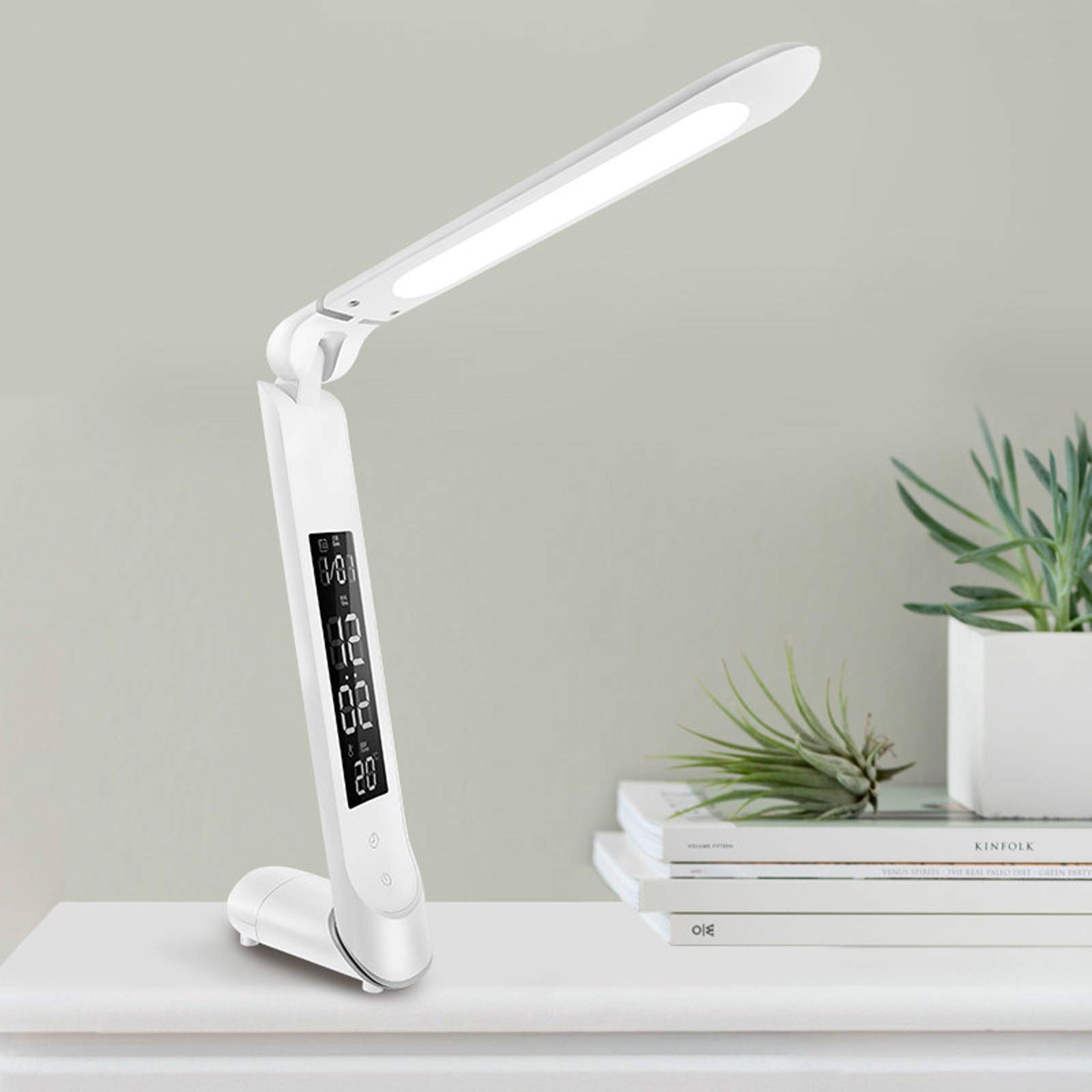 Schreibtischlampe LED LED-Ladetschreibtischlampe Nacht-Faltbare Leselampe, Berührungssteuerung, stufenlose dimmbare Bürolampe mit 3 Farbmodi, Speicher- / Timing-Funktion Tischlampe