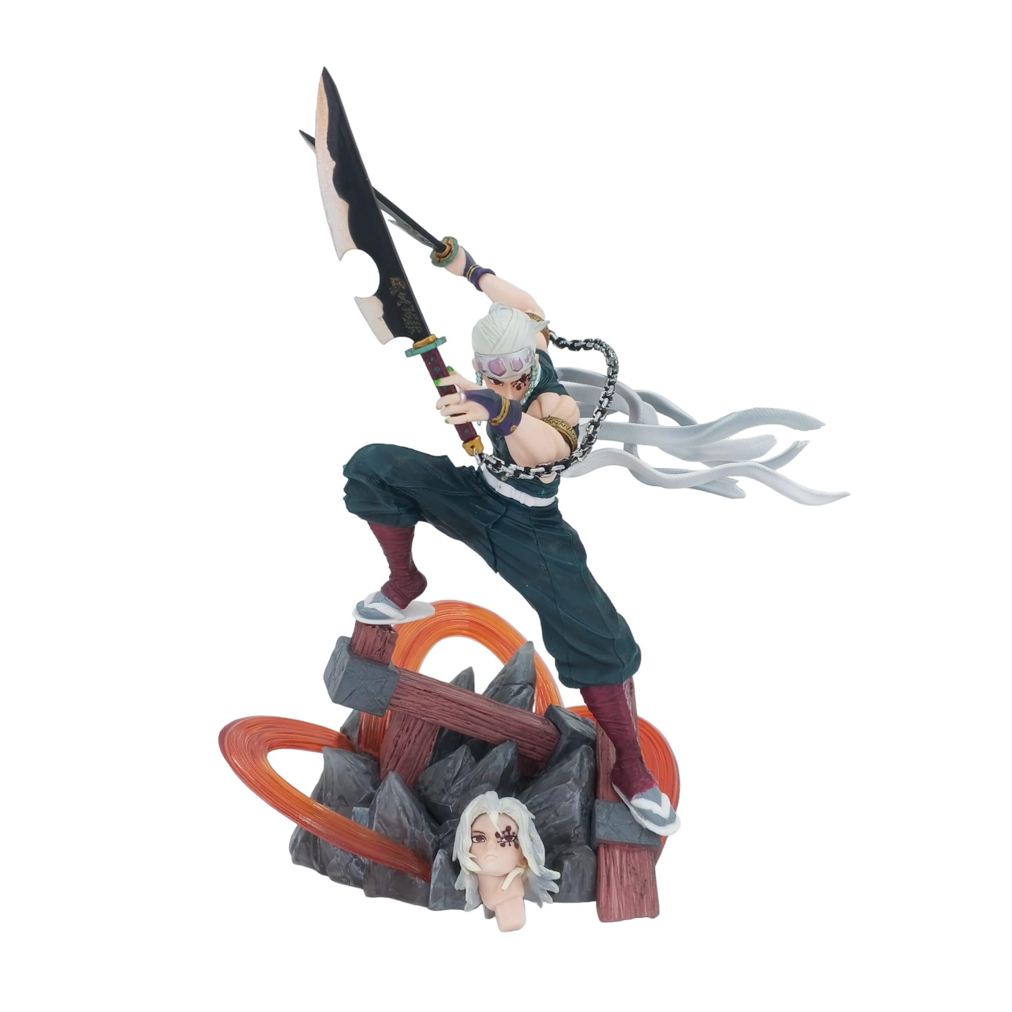 PINAKA Demon Slayer Anime Tengen Uzui Attacking Mode 27 Cm 2 FACE Action Figure PVC