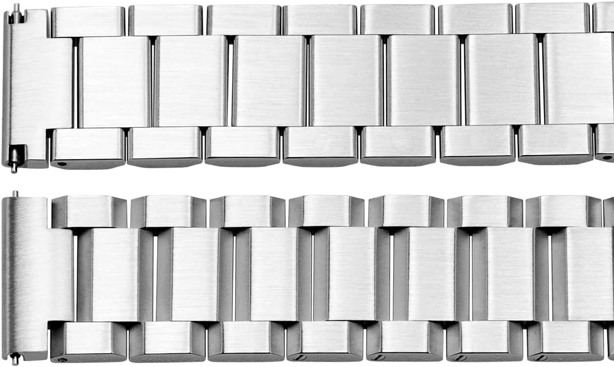 Juntan 18mm 20mm 21mm 22mm 24mm 26mm Classic Stainless Steel Watch Band Silver Black Grey Blue Gold Brushed Metal Watch Strap for Women Men Watch Replacement Band Double Buckle