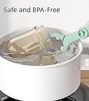 Vista 3 de Pinza para biberón, pinzas antideslizantes para botellas, soporte de silicona para biberón, diseño de tijera, pinza multifuncional resistente a Verde