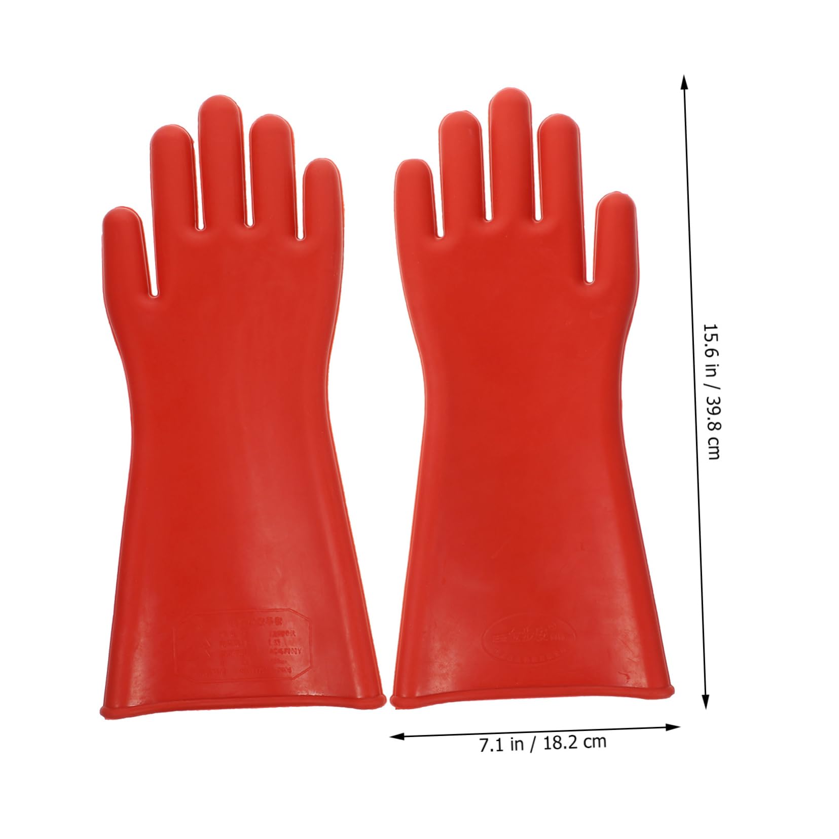 Homoyoyo Guantes Aislantes Eléctricos de Goma Roja para Electricista, Protección de Aislamiento y Flexibilidad Ligera para Trabajos de Alto Voltaje