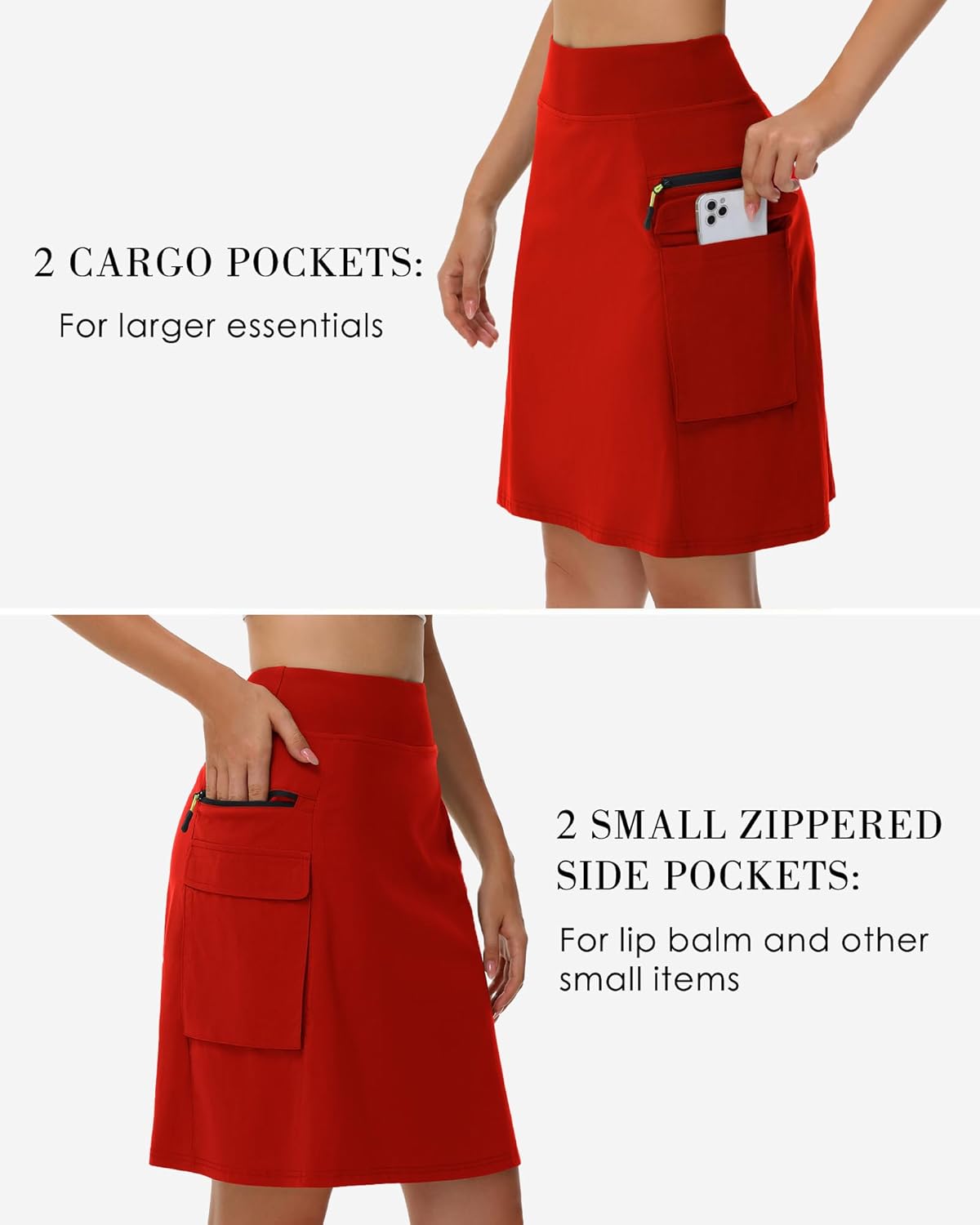 Kimmery Women's Quick Dry Cargo Skirt with 5 Pockets High Waisted Golf Skirts for Casual Hiking - Image 3