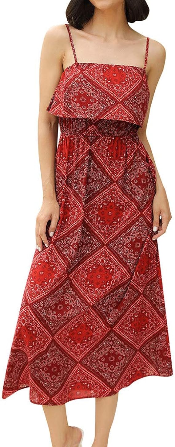Prendisole Donna, Wudube Estate Casual Sexy Fionda Spalle Spalla Stampa  Floreale Un Collo Senza Maniche Vestito Mini Abito Corto per La Spiaggia :  Amazon.it: Abbigliamento