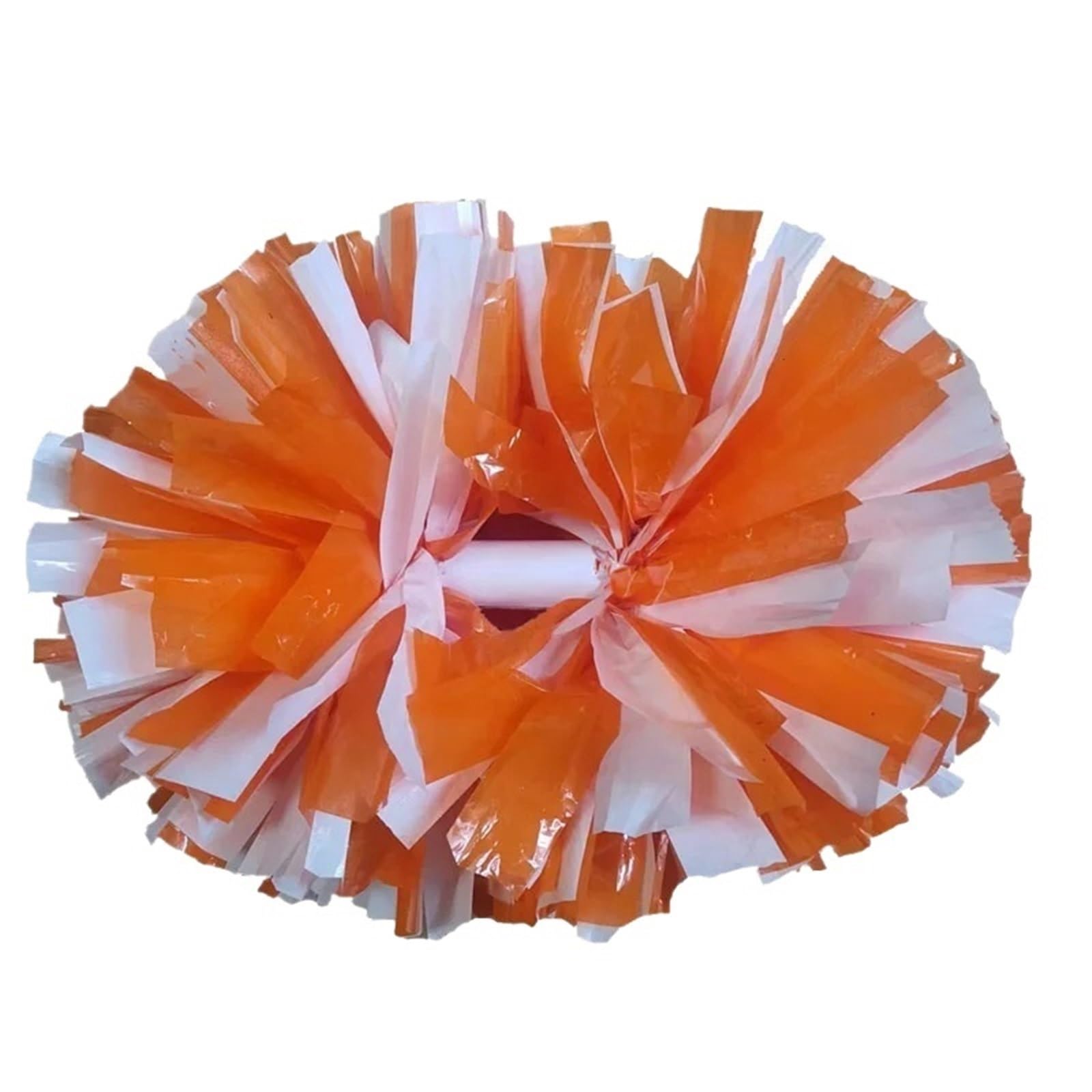 Cheerleader Pom Poms 2Pcs 38cm Baton Handle Cheerleading Pompoms(Orange)