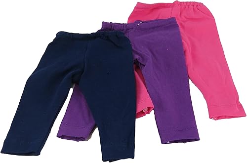 Miniatura 4 de American Fashion World Leggings rosas, negros y blancos para muñecas de 14 pulgadas, paquete de 3, calidad premium y diseño moderno, ropa de