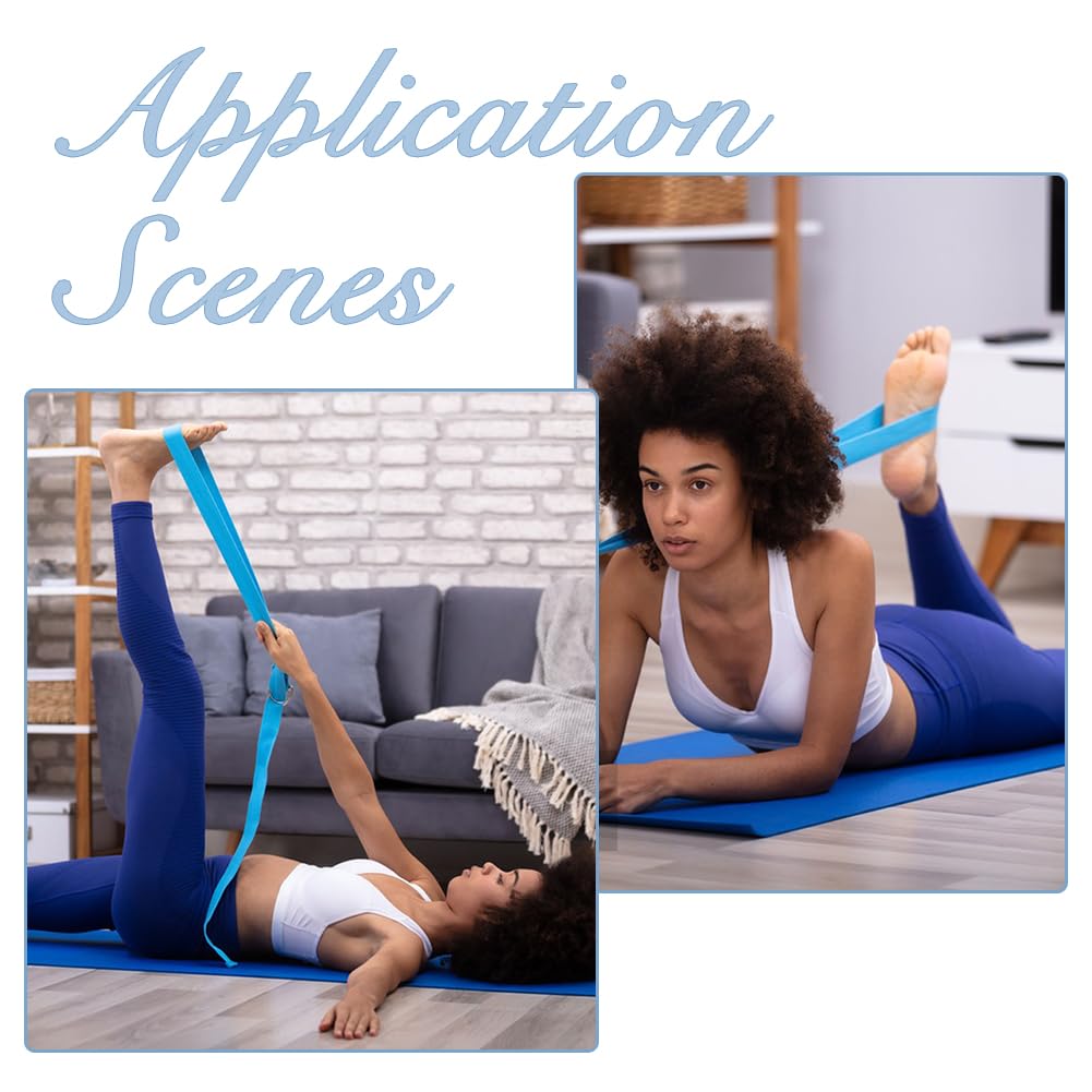 DICOSMETIC 14 Stück 7 Farben Yoga Gurt Übung Einstellbare Gurte Baumwolle Yoga Spannungsband Übung Stretching Mit Metall D Ring Schnalle Für Frauen Männer Pilates Tanz