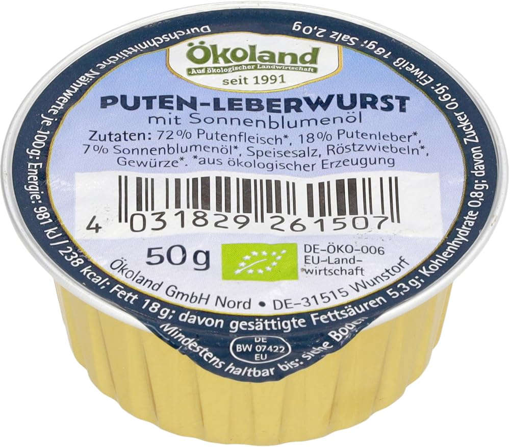 Puten-Leberwurst mit Sonnenblumenöl 18 x 50 g