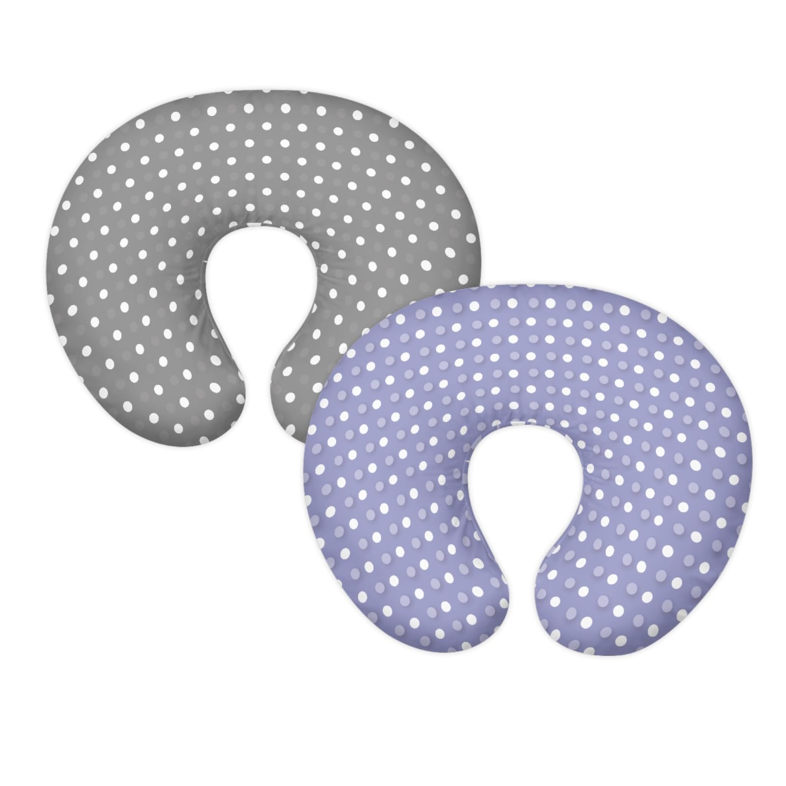 GOSTONG Solid Polka Dots Nursing Pillow Cover Breastfeeding Nursing Pillow Slipcovers Super Soft and Lightweight for Breastfeeding Moms, 2 Pack Set