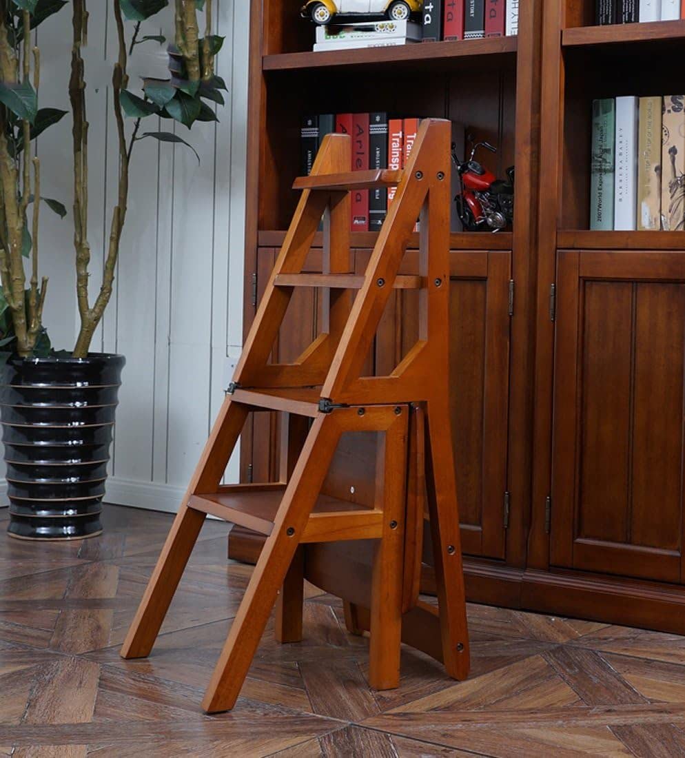 Chaise d'escalier pour éviter les chutes OKUOKA escabeau en bois marron