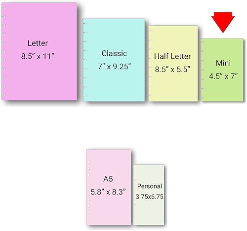 Miniatura 6 de 2024 Monthly Planner Calendar Refills for 7-Disc Mini Happy Planners, and NOTIQ Mini Capsule (S6) (4.5 x 7 inches) (Flora)