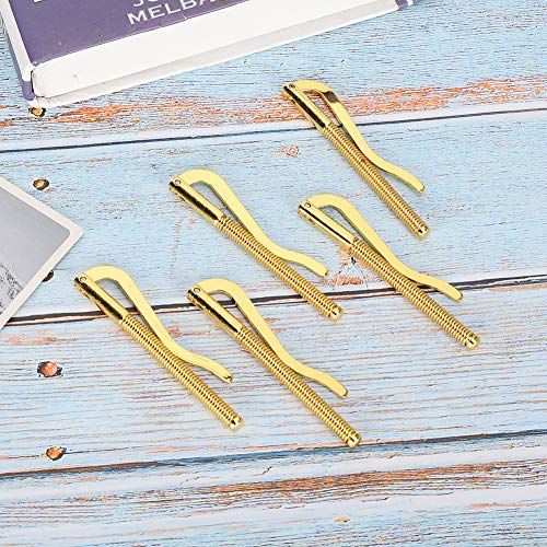 TOPINCN 5Pcs Money Clips, Cash Clamps, Bill Fasteners, Business Card Holder, Electroplated Steel Spring Pinchers with Golden Bronze Black Options for Leather Wallet Cash Check (Gold)2