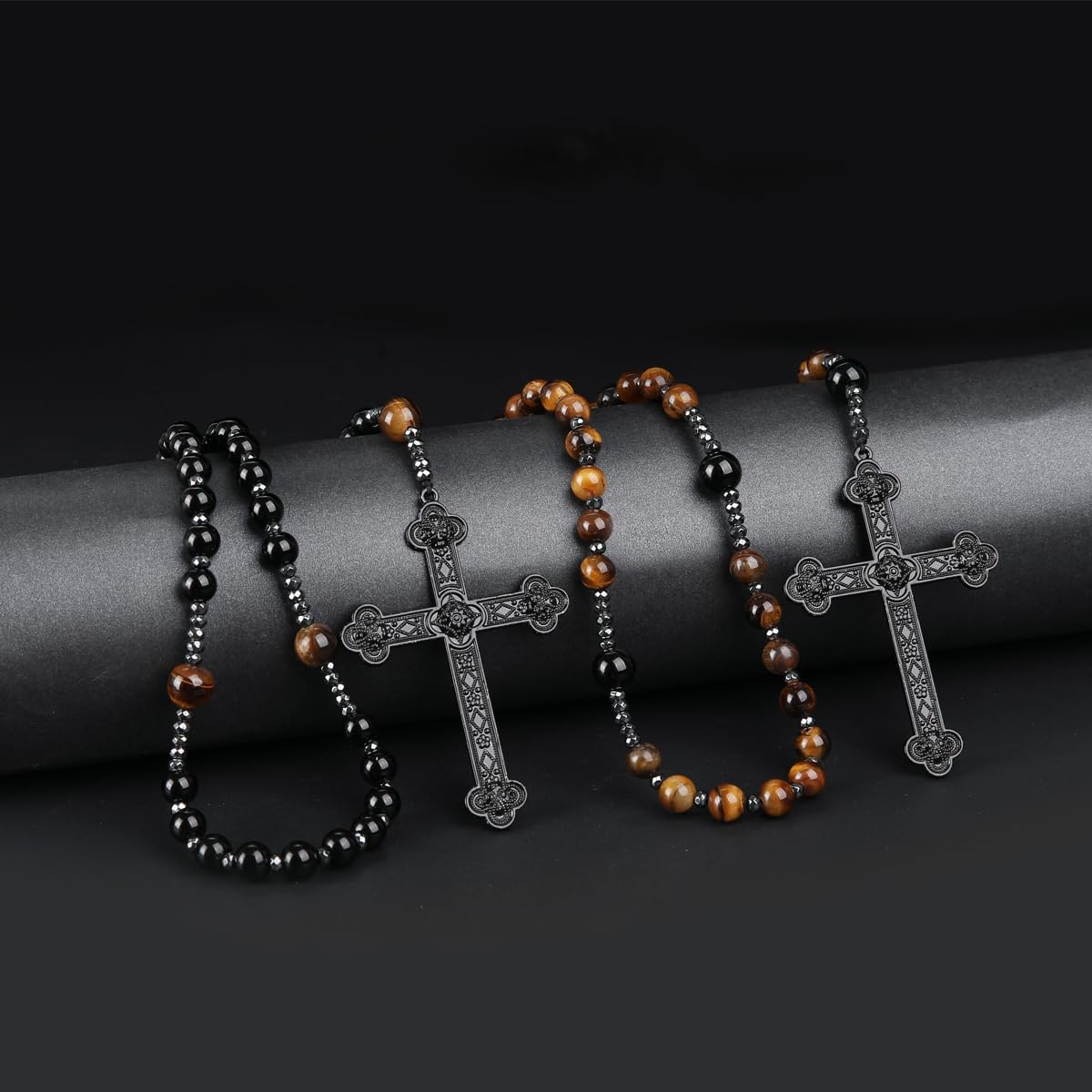 Rosary Beads, Black Rosary for Men, Rosarios Catolicos Para Mujer,Long Cross Necklaces, Prayer Beads Christian Necklace - Image 6