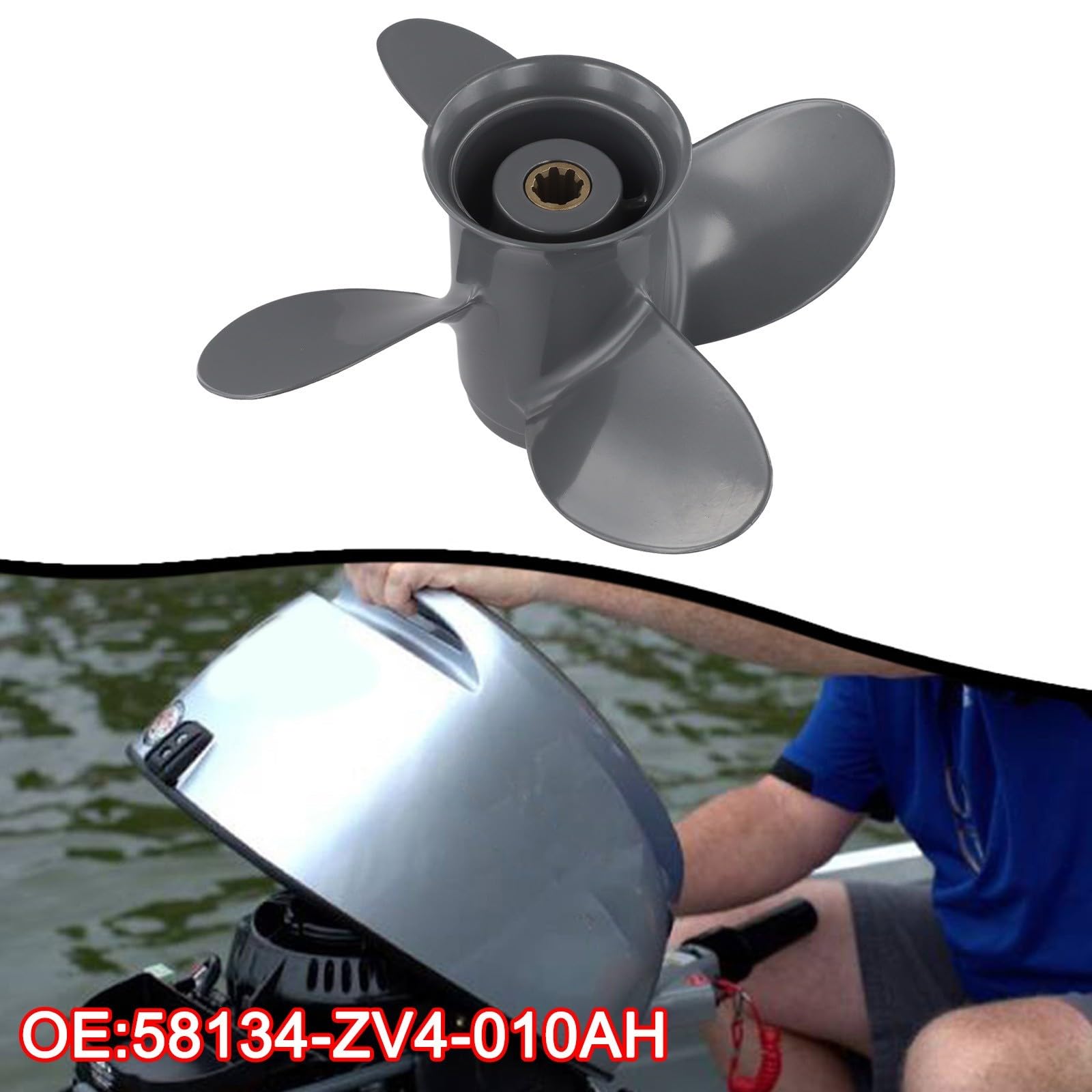 4 hélices en aluminium conçues pour les moteurs hors-bord Honda 8HP 10HP 15HP 20HP Configuration 9 1/4 x 10 pas