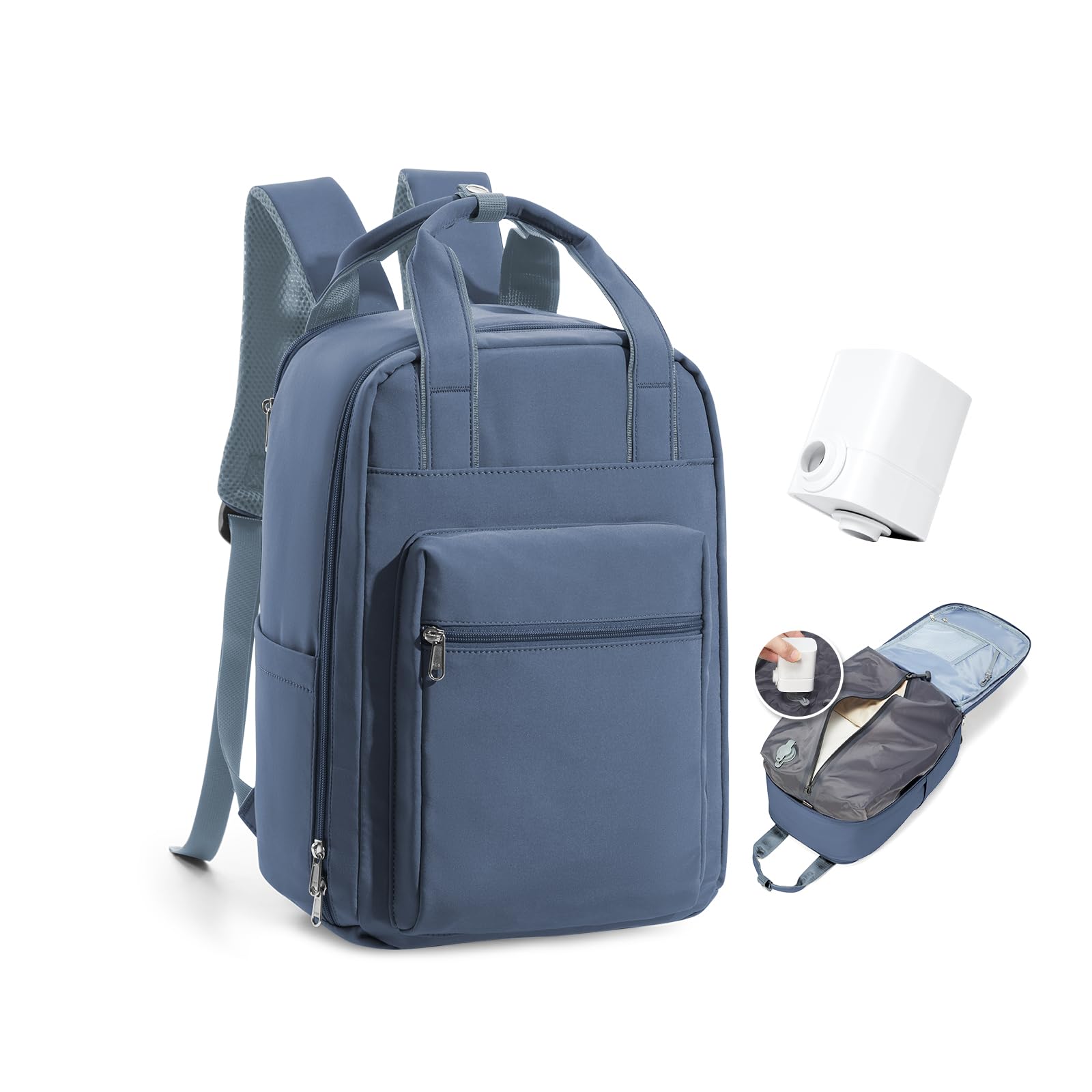 BJLFS Sac à dos sous vide avec pompe Ryanair Wizzair 40x30x20 Femme Sac Cabine Avion 40x30x20 sous vide Bagage Cabine 45x36x20 Easyjet Bagage à Main Sac pour Ordinateur Portable 14 Pouces