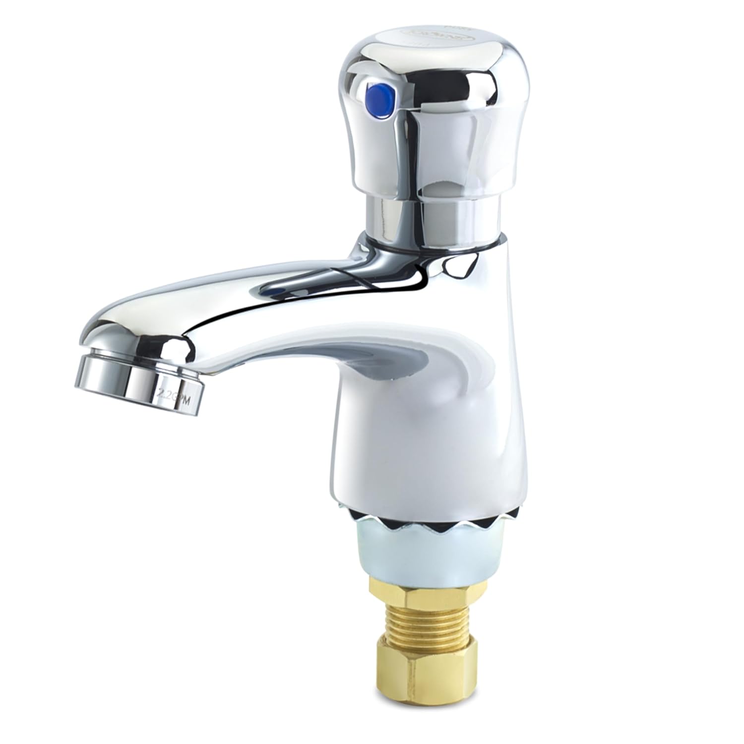 Krowne 14-560L Krowne Royal Series Faucet, Deck-Mount, Single Hole, cast spout, Single Temperature self-Closing metering Faucet with 3-20 Second Adjustable Flow time, cast spout, 2.2GPM Aerator