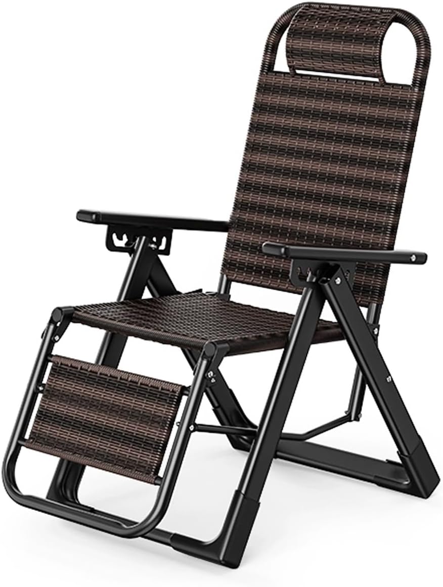 Outdoor Rattan Zero Gravity Chair,Portable Patio Lounge Chair,Furniture Chaise Lounge,Oversized Camping Chairs,Adjustable Adjustable Backrest,for Patio, Yard, Pool, Beach.