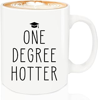 Graduation Gifts, One Degree Coffee Mug, Funny Graduation Gifts for Her, Master's Degree PhD Graduates Grad College Gift for Him Friends, Ceramic Mug Dishwasher & Microwave Safe (White-ONE DEGREE)
