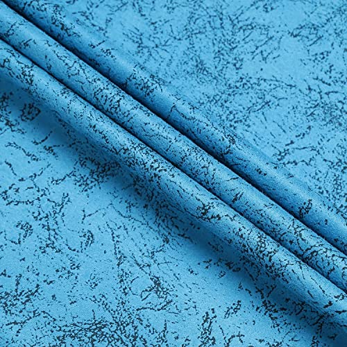 Image of Homestan Abstract Design Velvet Long Door Curtains 9 Feet Long Set of 2 with Stainless Steel Grommets for Home Decor (9 X 4.5 Feet, Aqua)