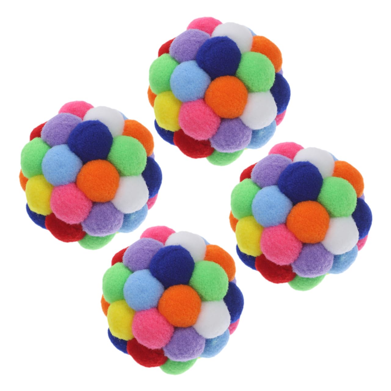 HANABASS 4pièces Balles pour Chats avec Clochettes Jouets Interactifs pour Chats Intérieur Balles pour Chatons