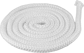 Fireplace Door Seal Cord – Fiberglass Stove Rope Gasket for Wood Burning Stove, Pellet Stove, Chimney, Boiler & Industrial Oven – 2m Length, 6/8/10/12mm Diameter, White(10mm)