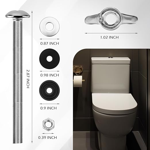 Kit de 2 tornillos universales para tanque de inodoro miniatura 2