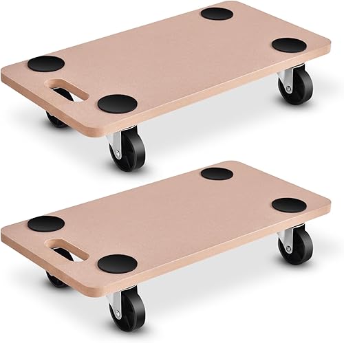 Miniatura 8 de ERGOMASTER Dolly móvil para muebles con 4 ruedas, rodante de madera resistente, soporta de forma segura 500 libras, transportador multifuncional